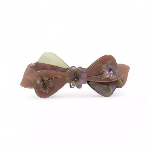 Elegant Dusty Rose Bow Hair Barrette Clip for Women