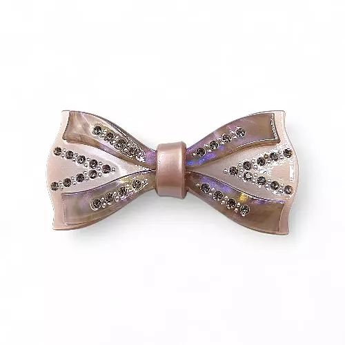 Elegant Muted Beige Ribbon Hair Barrette Clip for Women