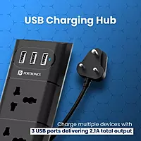 Portronics Power Plate II POR-671, 5A Electrical Universal Sockets and 3 USB Ports (Black) Portronics Power Plate II POR-671, 5A Electrical Universal Sockets and 3 USB Ports (Black)