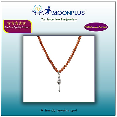 Rudraksha Mala with Silver Vel Pendant