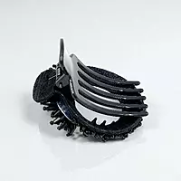 Chic Stripe Hair Claw Clip with Beaded Embellishments