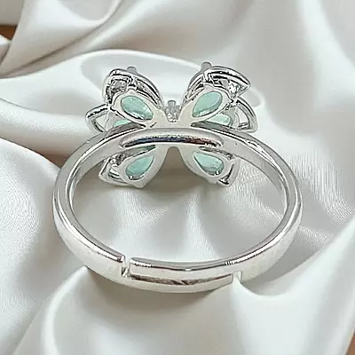 Elegant Butterfly Ring | Adjustable Silver-Plated Statement Jewelry