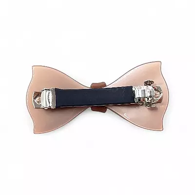 Elegant Muted Beige Ribbon Hair Barrette Clip for Women