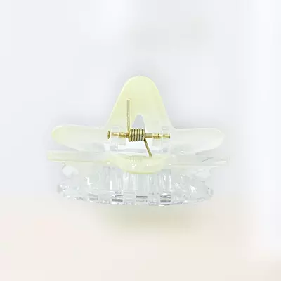 Chic Starfish Clear & Buttermilk Yellow Hair Claw Clip - Medium Size
