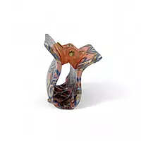 Retro Floral Mini Hair Claw Clip - Dusty Rose and Navy Blue Acetate Jaw Clip