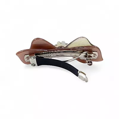 Elegant Dusty Rose Bow Hair Barrette Clip for Women