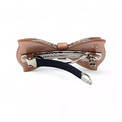 Elegant Muted Beige Ribbon Hair Barrette Clip for Women
