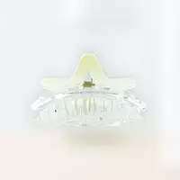 Chic Starfish Clear & Buttermilk Yellow Hair Claw Clip - Medium Size