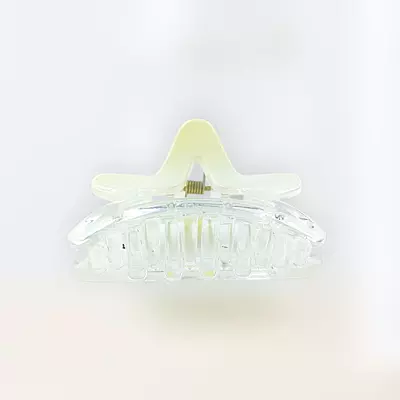 Chic Starfish Clear & Buttermilk Yellow Hair Claw Clip - Medium Size