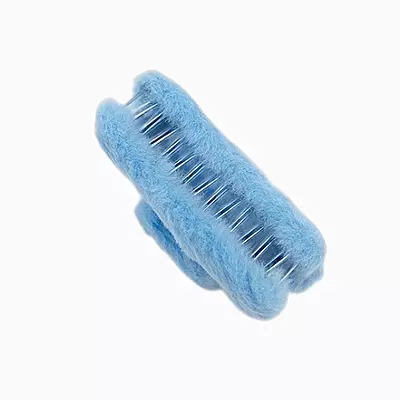 Plush Faux Fur Hair Claw Clip - Vibrant Blue Hair Clamp