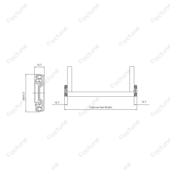 Octune Heavy Duty Soft Close Telescopic Slide