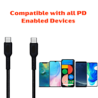 Champion Type-C to Type C 35W Braided Data Sync & Charging Cable for all Android & Type-C Devices (Black) - 1 Meter Champion Type-C to Type C 35W Braided Data Sync & Charging Cable for all Android & Type-C Devices (Black) - 1 Meter
