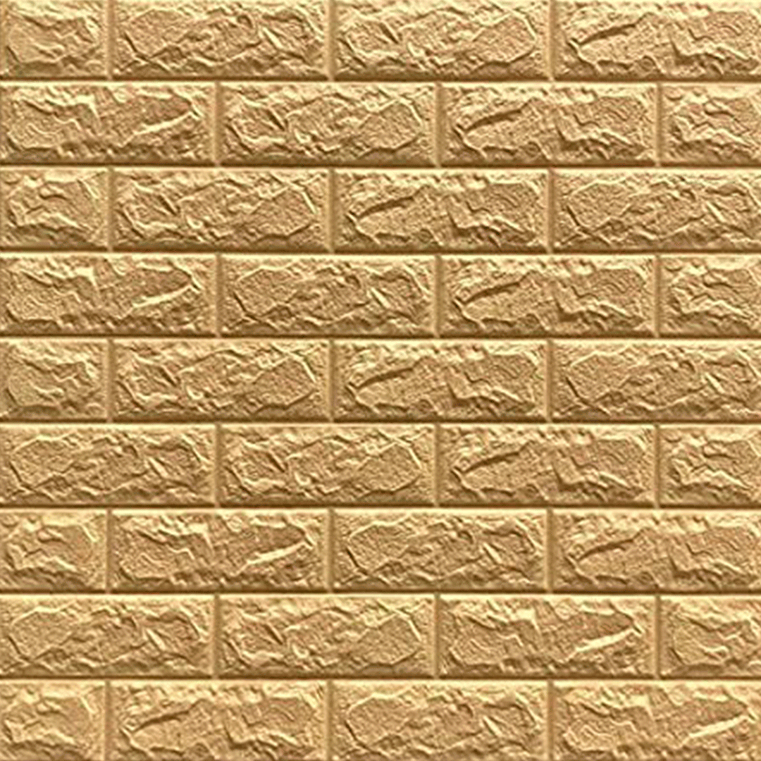 3D Self Adhesive Brick Wall Sticker Golden