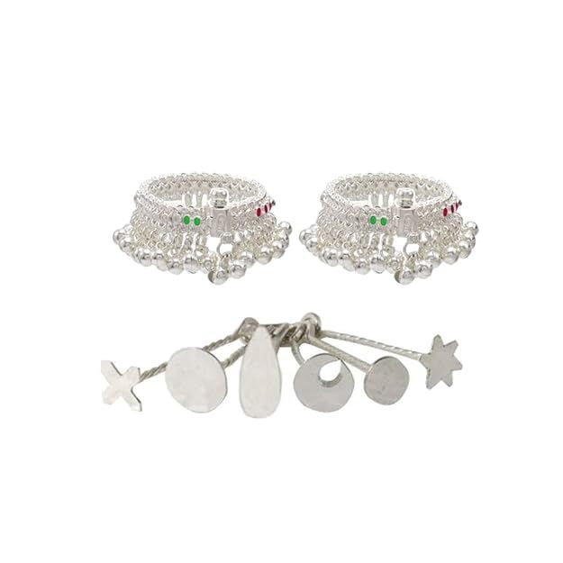 Silver Gift set for Baby (Anklets/kolusu, Bindhi)