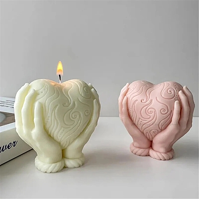 Silicon Mold Candle Heart In Hand Silicon Mold Candle Heart In Hand