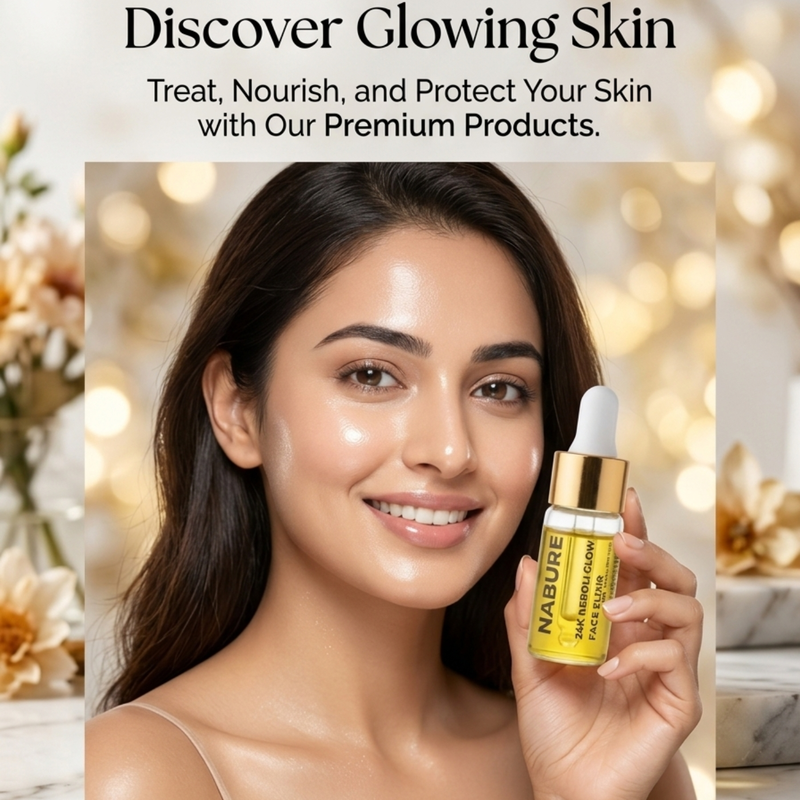 NABURE 24K Neroli Glow Face Elixir – Premium Skin Brightening Serum (10ml)