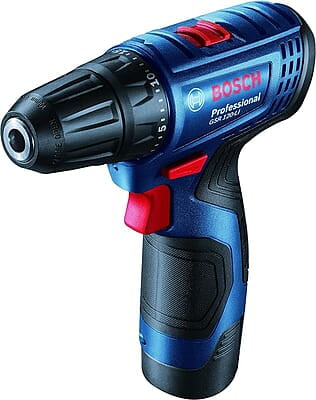 Bosch Professional GSR 120-LI Cordless Drill Driver, 12V, 10 mm Chuck with 1 x GBA 12V 2.0Ah Battery, 1 x GAL 1210 CV Charger & Carrying Case, Blue