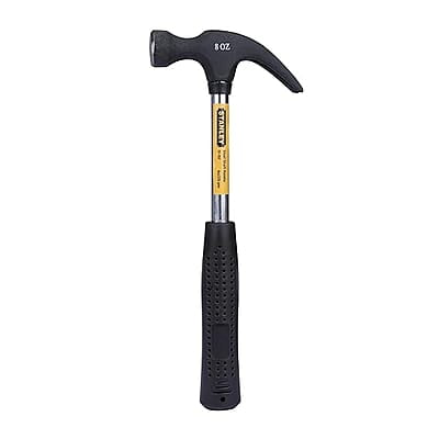 STANLEY 51-152 Claw Hammer with Steel Shaft for Masonry, Woodwork, Fittings for Home, DIY, Mechanic, Industrial & Professional Use, GREY & BLACK