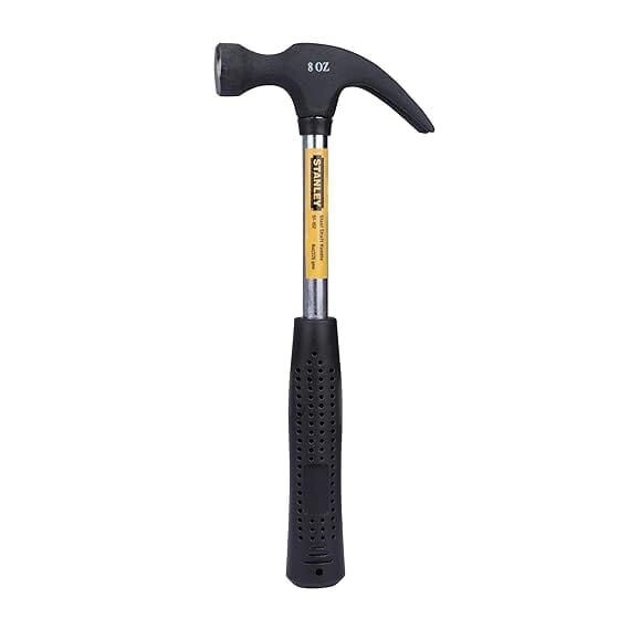 STANLEY 51-152 Claw Hammer with Steel Shaft for Masonry, Woodwork, Fittings for Home, DIY, Mechanic, Industrial & Professional Use, GREY & BLACK