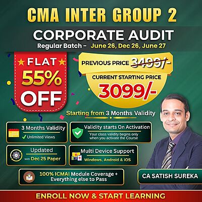 CMA Inter Corporate Audit (Group 2) By CA Satish Sureka CMA Inter Corporate Audit (Group 2) By CA Satish Sureka