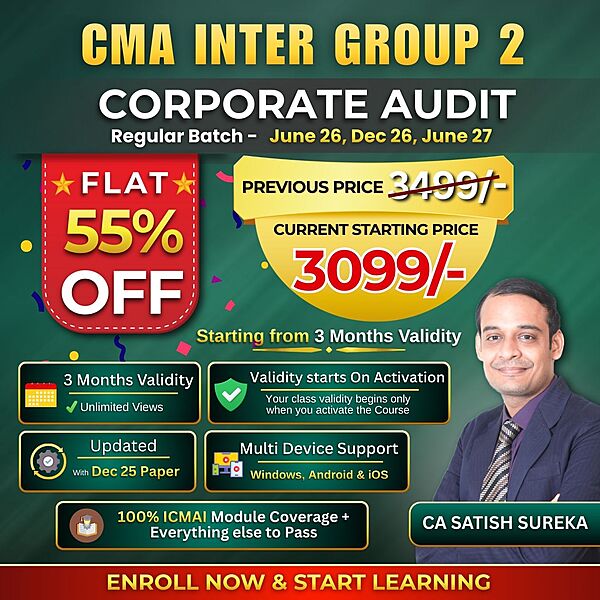 CMA Inter Corporate Audit (Group 2) By CA Satish Sureka CMA Inter Corporate Audit (Group 2) By CA Satish Sureka