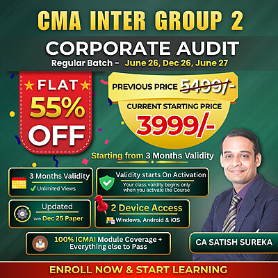 CMA Inter Corporate Audit (Group 2) By CA Satish Sureka