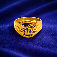 Impon OM Vel Ring – Gold Finish Spiritual Devotional Jewelry