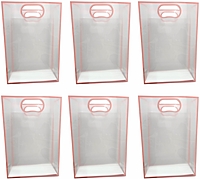 Pack of 6 – Transparent  Goodie Bags Clear Gift Bags Medium Brown Bags for Return Gift and More