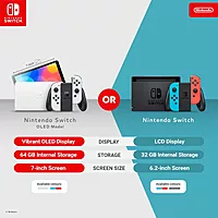 Nintendo Switch OLED Console with Neon Red/Blue Joy-Con