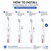Oracura SB300 Sonic Smart Electric Toothbrush Head Refills – Pack of 3