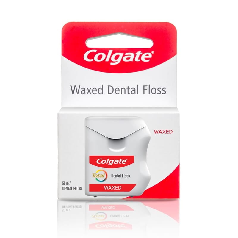 Colgate Total Waxed Dental Floss 50m – Smooth Interdental Plaque Removal