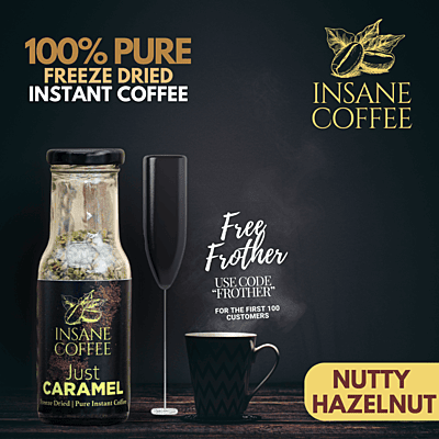 Insane Coffee Freeze Dried Nutty Hazelnut 50 Grams