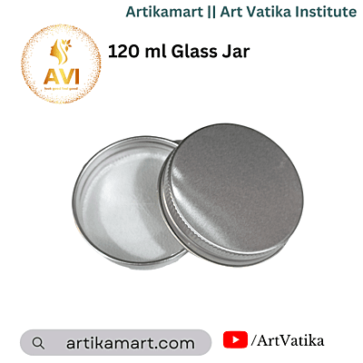 120 ml Glass Jar + SILVER Aluminium Cap 120 ml Glass Jar + SILVER Aluminium Cap