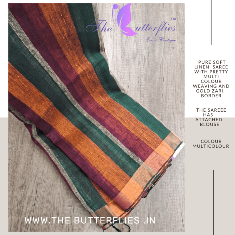 PURE  LINEN SAREE GSSSLIN22894