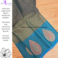 SILK LINEN SAREE  MKTSLIN23619
