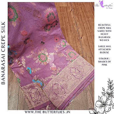 BANARASI CREPE SILK SAREE  DCMSBNS24294