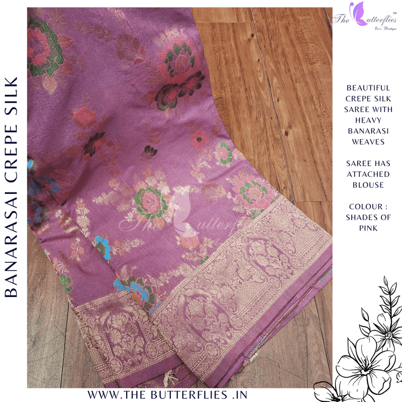 BANARASI CREPE SILK SAREE  DCMSBNS24294