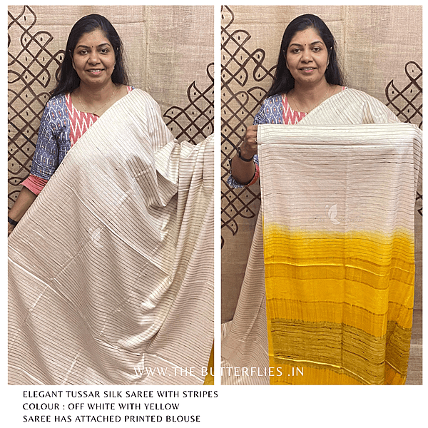PURE TUSSER SILK SAREE YBRSTES24716 PURE TUSSER SILK SAREE YBRSTES24716
