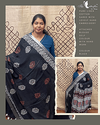 PURE LINEN COTTON SAREE MHTSCLS24887