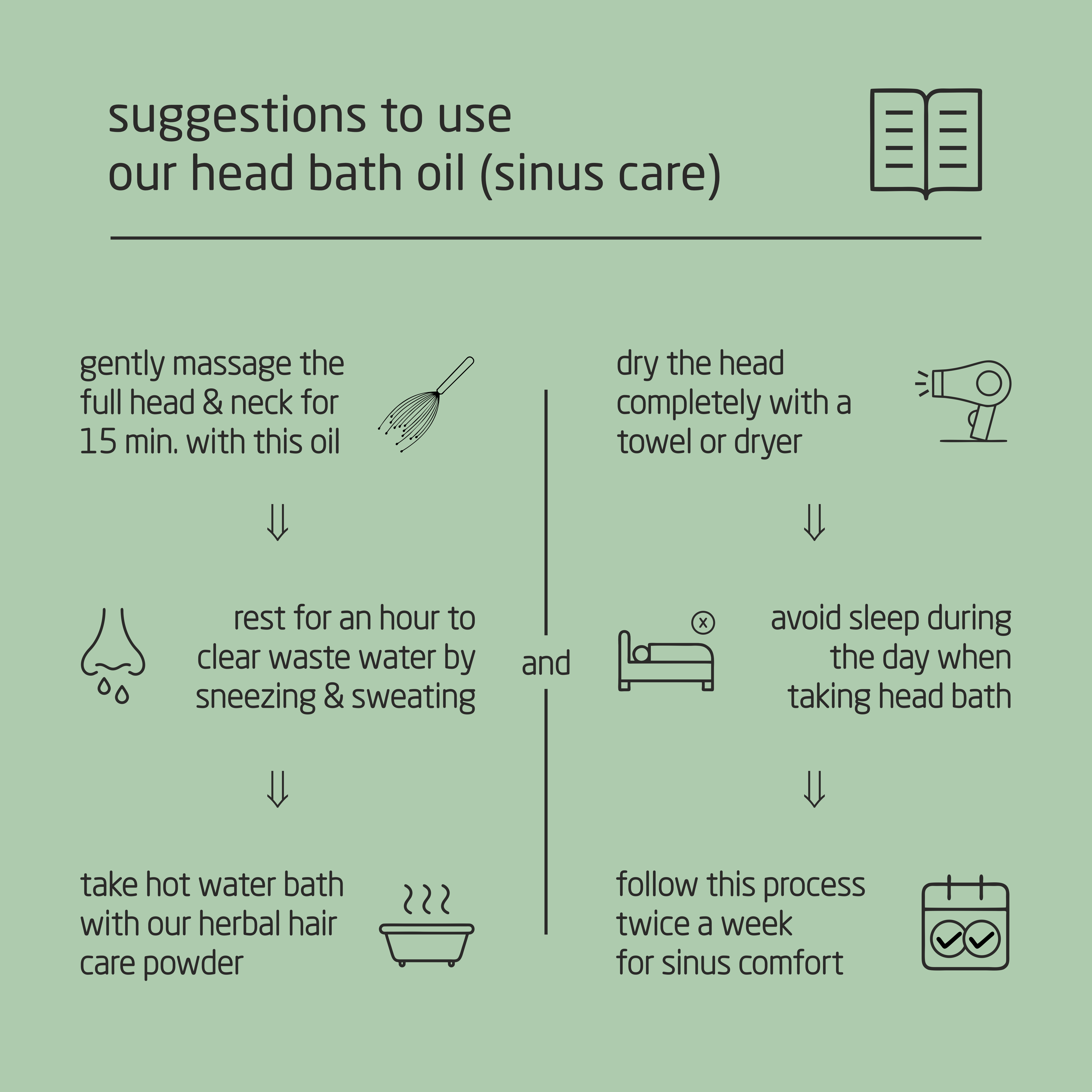 Premium Herbal Cold-Infused Head Bath Oil (Sinus Care) - 100ml