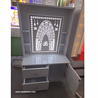 Om Mandir with Storage Space | Prime Wood Om Mandir with Storage Space | Prime Wood