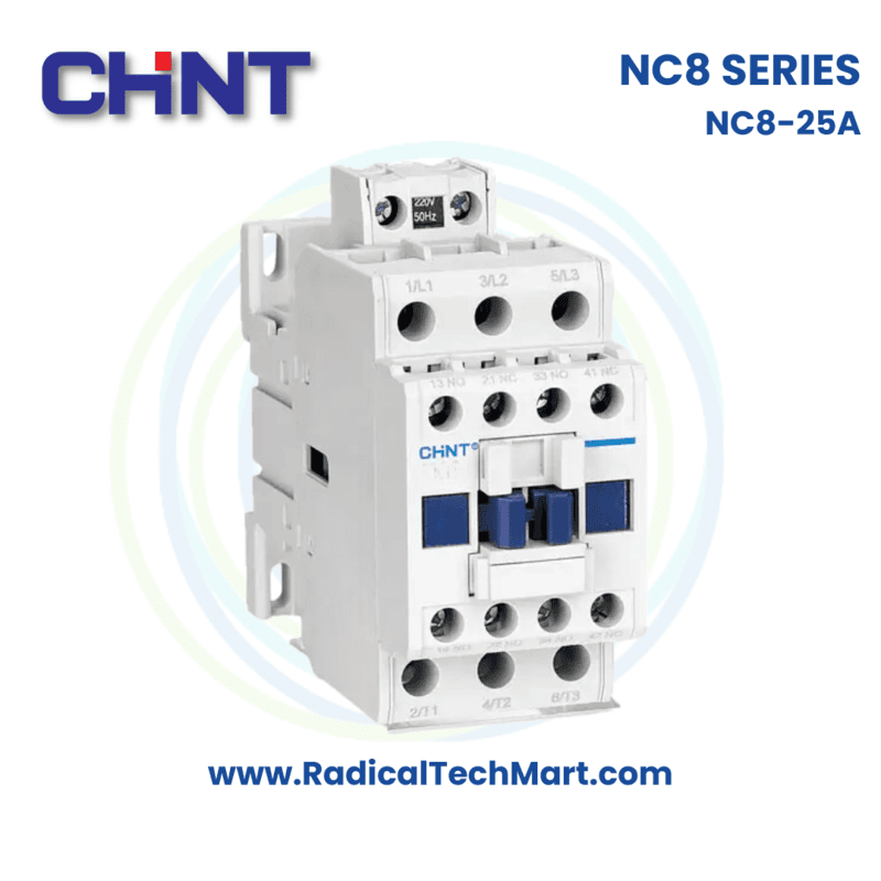 Chint NC8-25 Contactor – Front and Side View