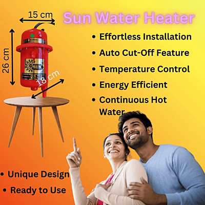 Yalli Sun Instant Water Heater 3KW Copper Coil - Portable Electric Geyser for Bathroom & Kitchen