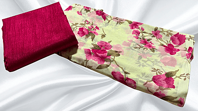 Soft Poonam Chiffon Saree - Rani Pink Floral