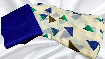 Soft Poonam Chiffon Saree - Blue Triangle Soft Poonam Chiffon Saree - Blue Triangle