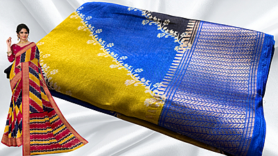 Dola Silk Gold Jari 3 Layer Saree - Ink