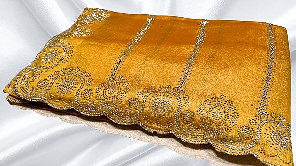 Show Time Fendy Stone Work Saree - Gold Yellow
