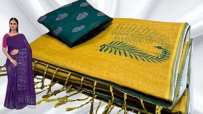 Cotton Queen Trending Saree - Mustard Green