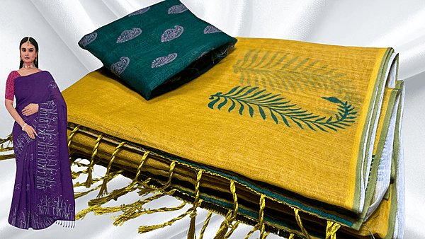 Cotton Queen Trending Saree - Mustard Green