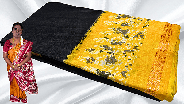 Rhythm Soft Bentex Silk Saree - Black